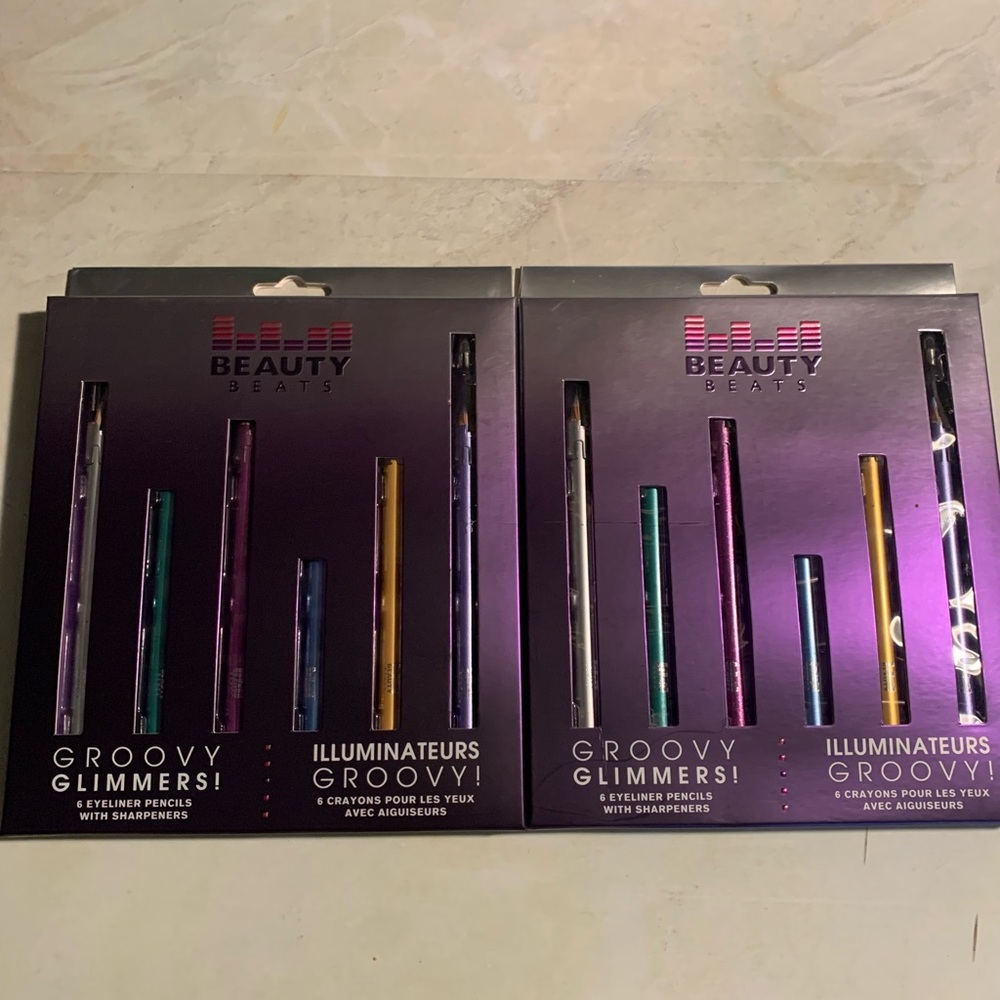 2 Beauty Beats Groovy Glimmers & Illuminateurs Eyeliner Pencils And Sharpeners